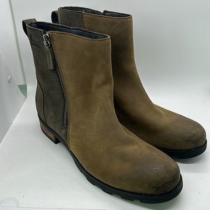 Sorel Dark Brown Leather/Suede Chukka Boots Booties Shoes **Size 11** 🌸🌸